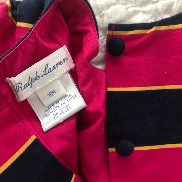 Ralph Lauren navy and magenta striped dress - Picture 2 of 2